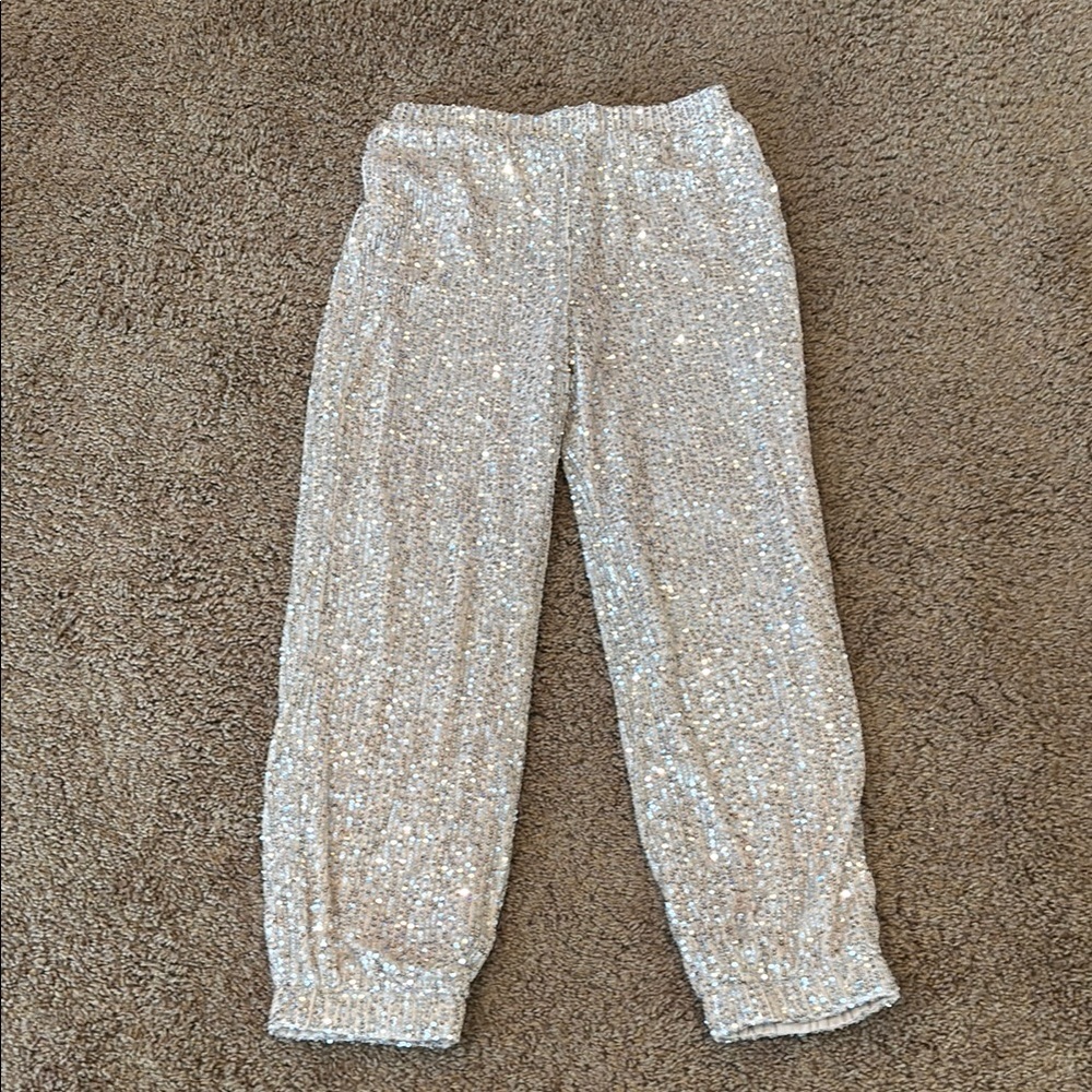 Art Class Silver Sequin Jogger Sweatpants